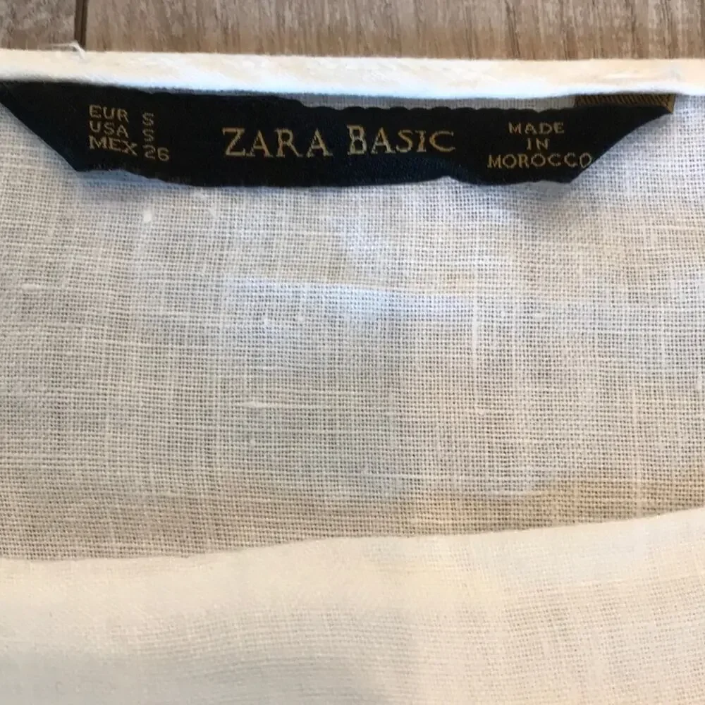 Zara White Tiered Ruffle Tank Top Size Small